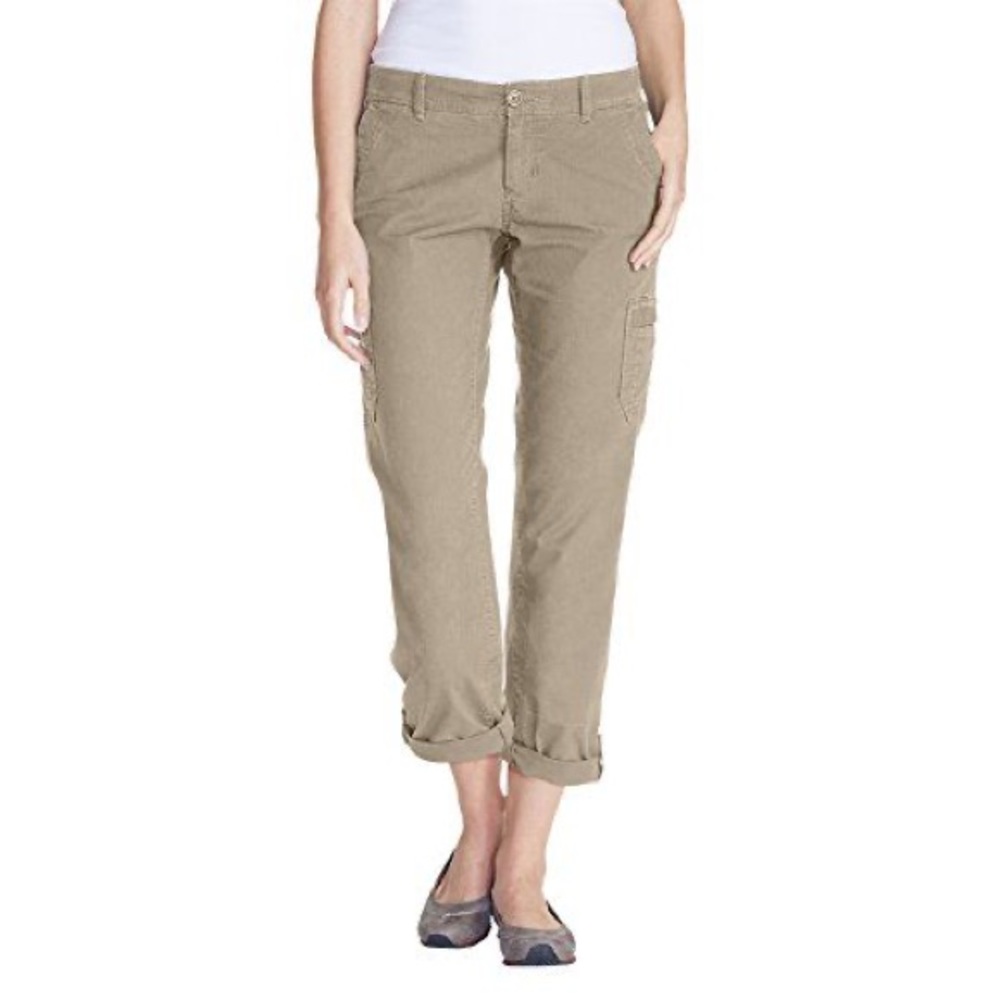 EDDIE BAUER Olive Tan Crop Cargo Pants 10 casual but chic hiking